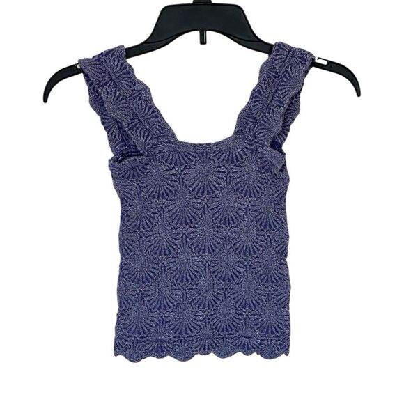 Intimately Free People Tank Top XS / S Love Letter Cami Textured Y2K Baby Navy - Picture 3 of 7